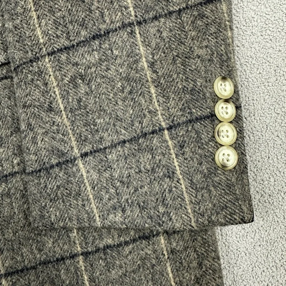 Vintage Austin Reed Of Regent Street Blazer Brown Plaid HBT Sport Coat 4 Button